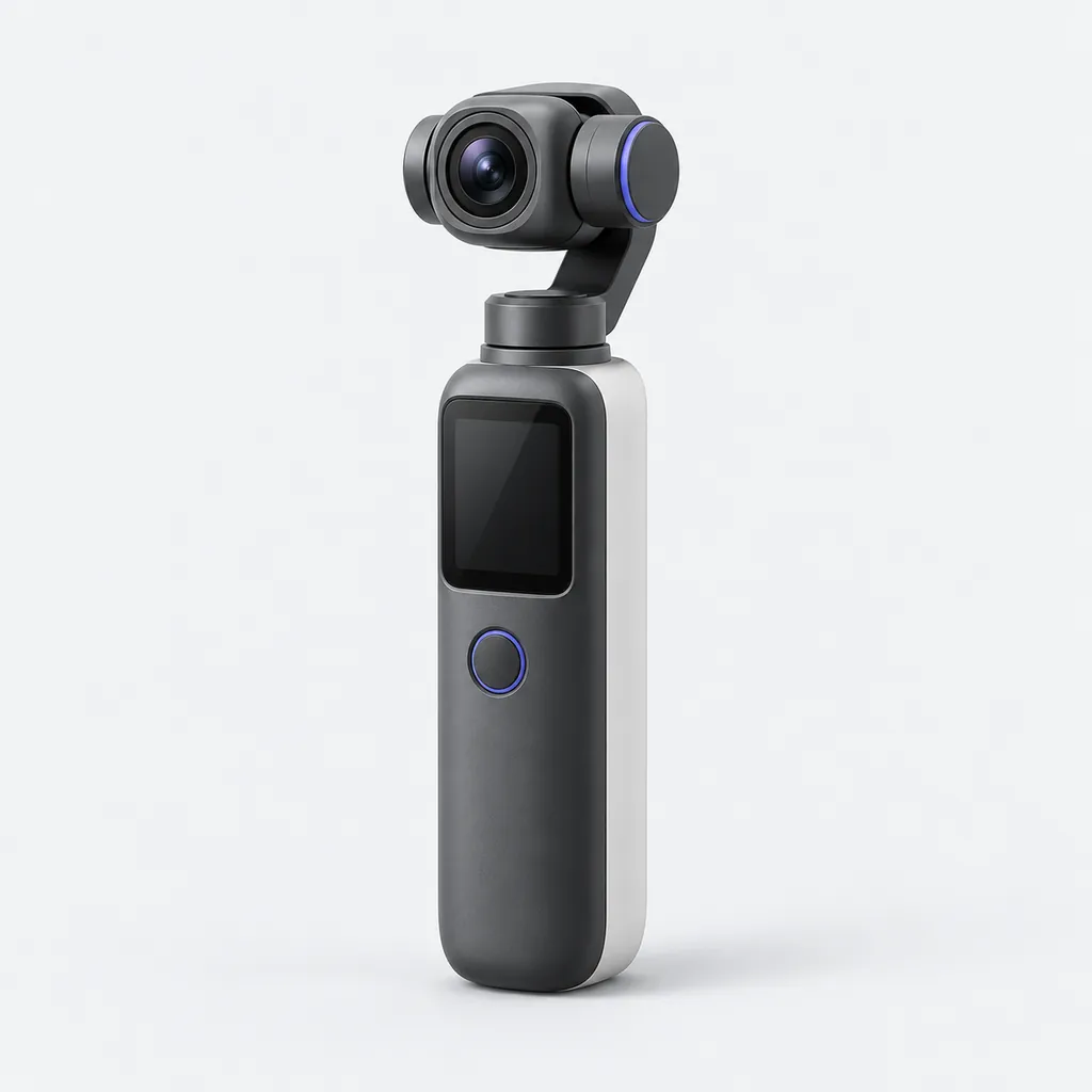 Illustration of a generic pocket gimbal camera, not a specific model