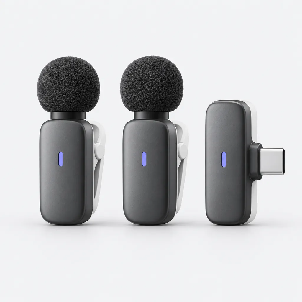 Illustration of a generic wireless microphone kit, not a specific model