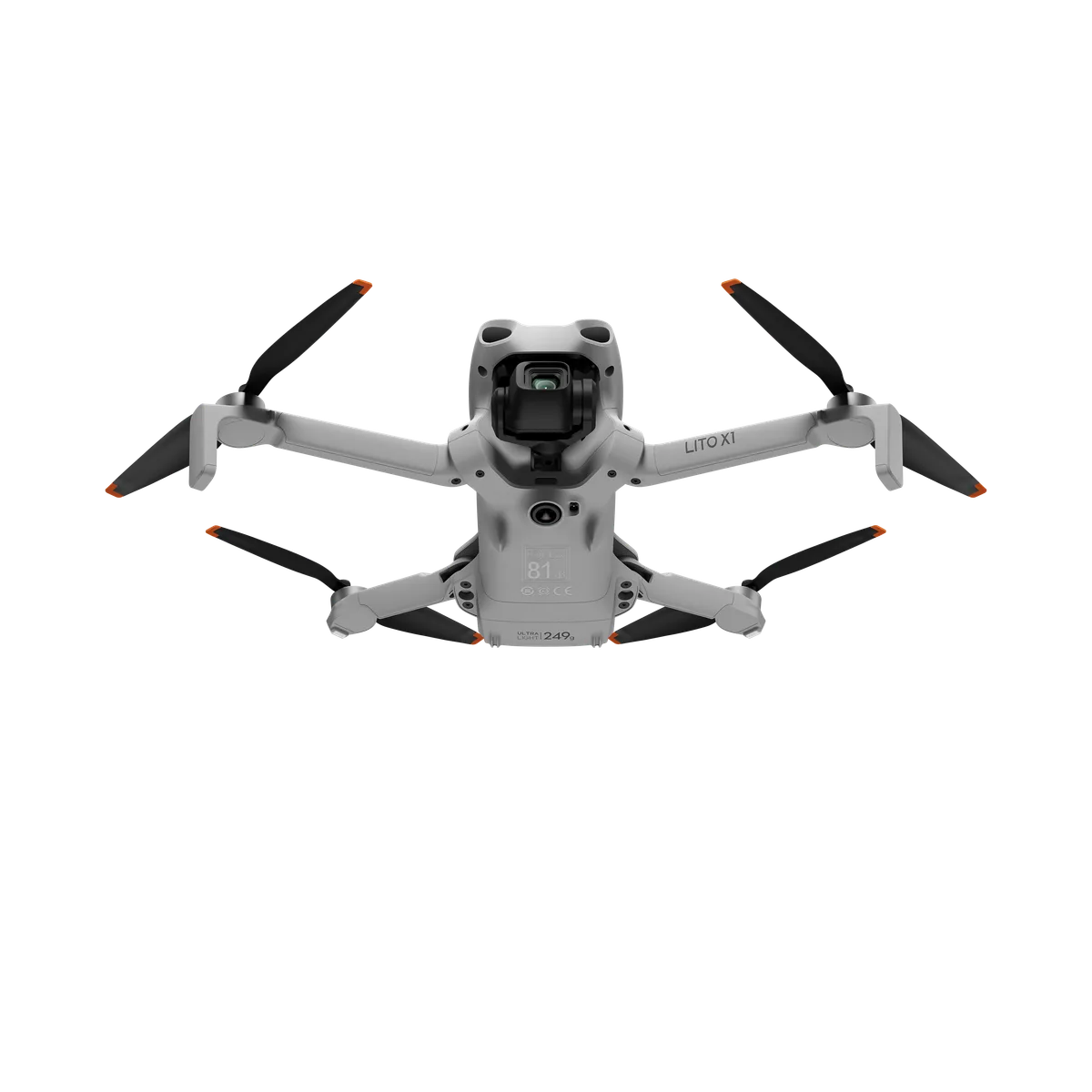 DJI Lito X1 drone with propellers unfolded, front view